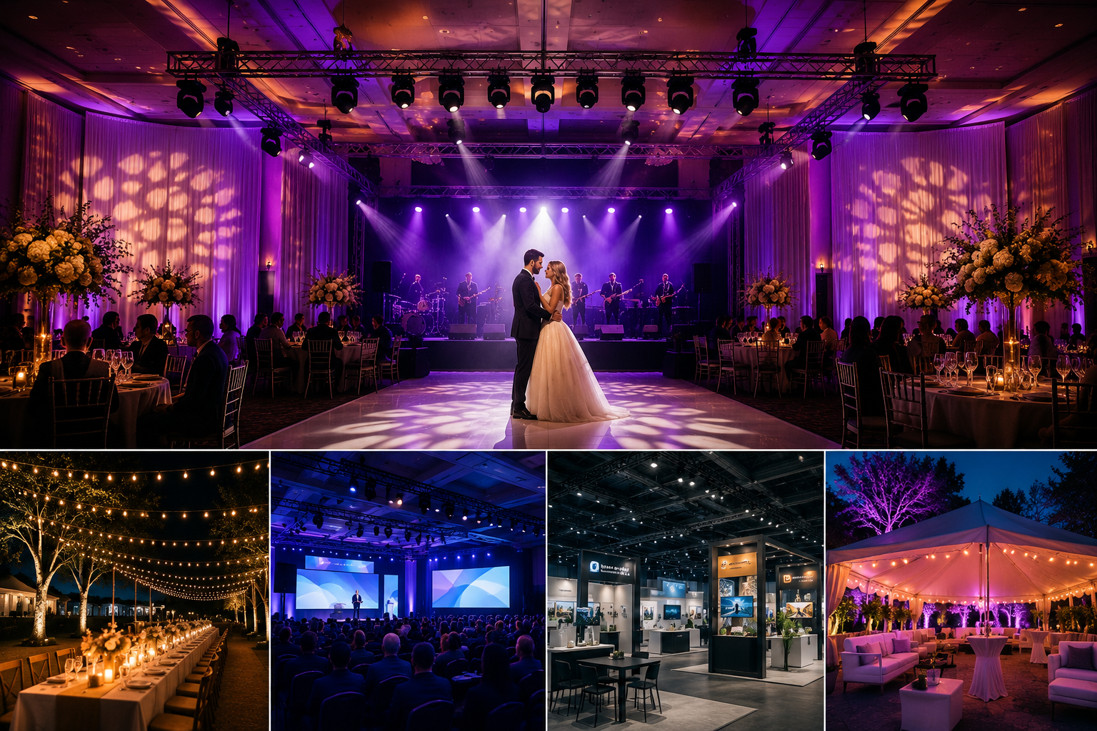 Professional event lighting setup