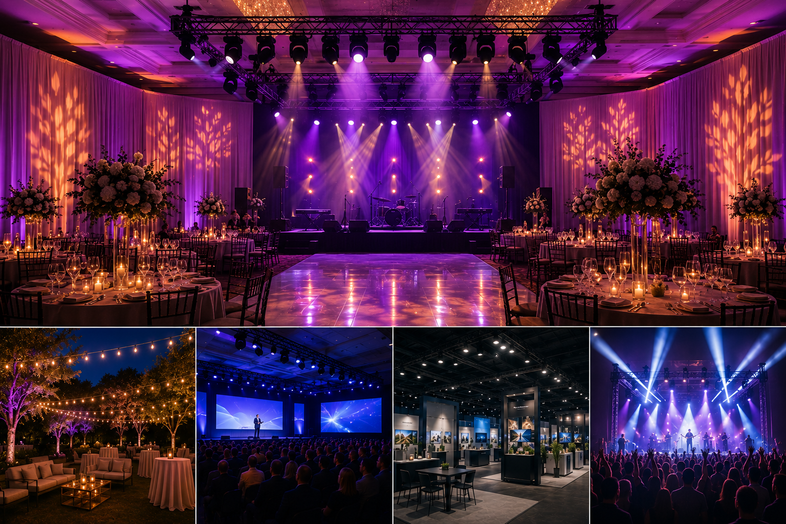 Venue lit up for an event